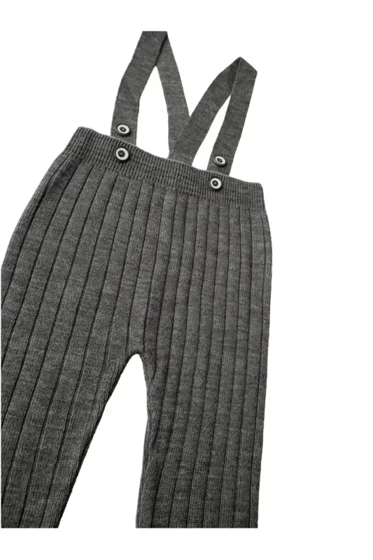 Askılı Tugmali Bebek Bolalar Triko Tayt Salopet Fumo-Fumo - 2