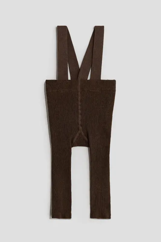 Askılı ve Lastik Örgülü Tayt - Brown - H&M