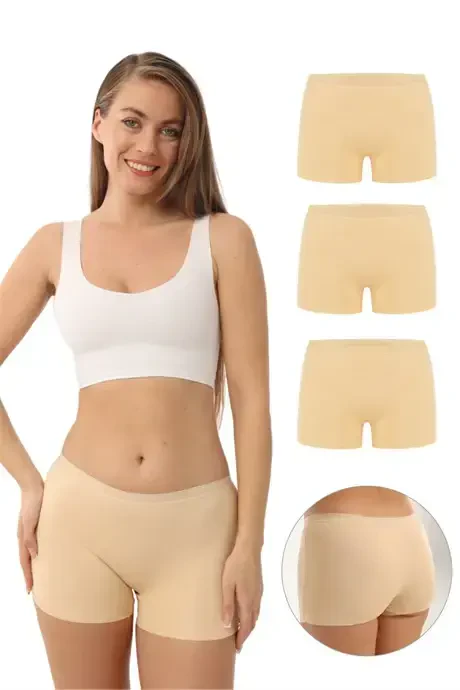 Asosiy lazer kesim choksiz ayollar bokseri qisqichli 3-paket tan - 1