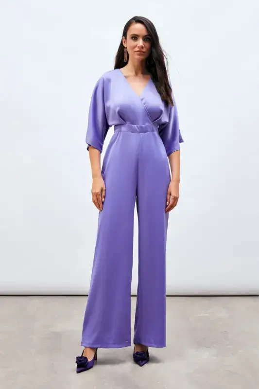 Assimetrik Bo'sh Tulum - Lilac - 4