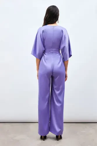 Assimetrik Bo'sh Tulum - Lilac - 7