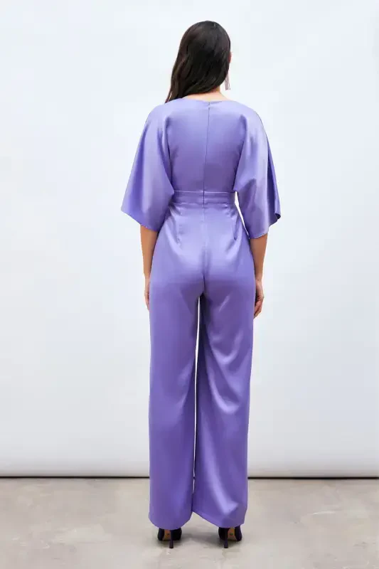 Assimetrik Bo'sh Tulum - Lilac - 7