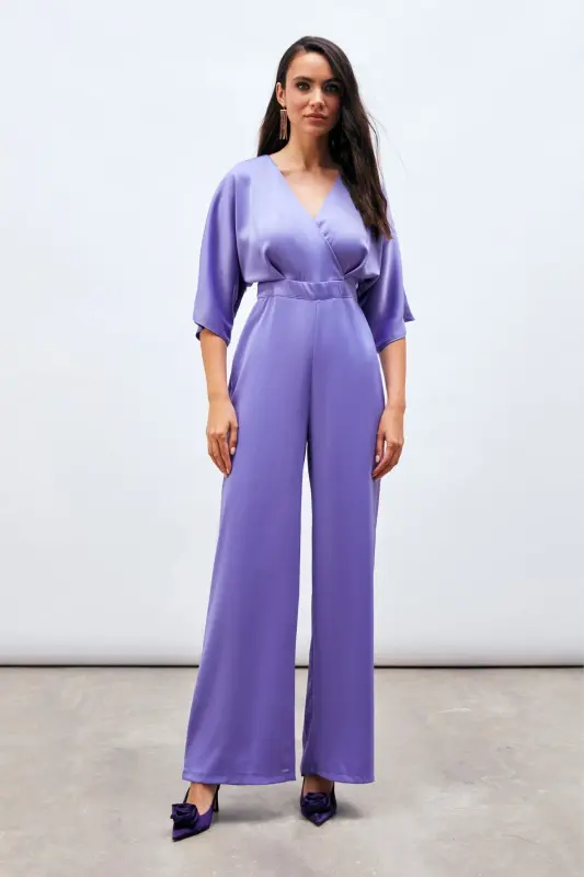 Assimetrik Bo'sh Tulum - Lilac - 4