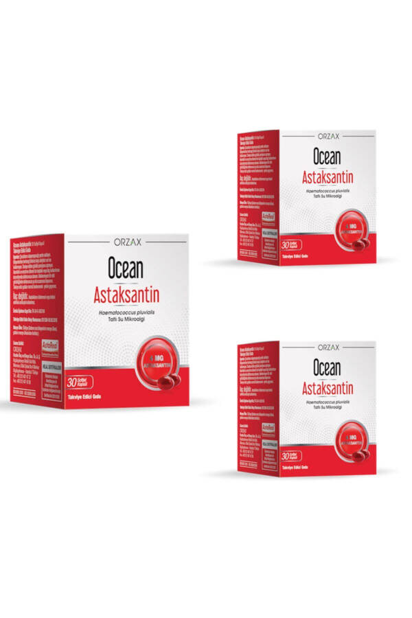 Astaxanthin Natural Antioxidant 30 Capsules X3 Pack - 1