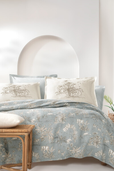 Aster Double Bedspread Set - Sage - YATAŞ