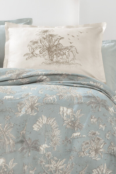 Aster Double Bedspread Set - Sage - YATAŞ (1)