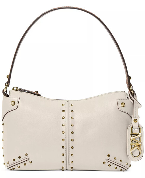 Astor Large Studded Leather Pouchette Light Cream - 6