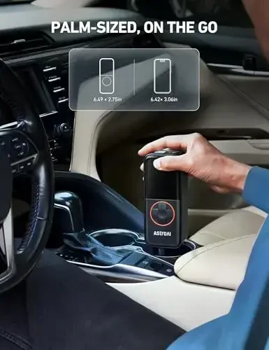 AstroAI L4 Shinalar uchun portativ kompressor, 150PSI bosim o'lchagichli va LED chiroqli avtomobil shinalari uchun portativ havo pompasi, avtomobillar, mototsikllar, velosipedlar, shinalar, to'plar uchun tezkor shishirish elektr pompasi. - 2