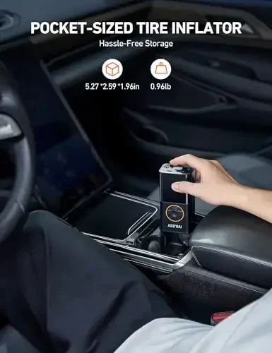 AstroAI L7 Tire Inflator Portable Air Compressor Cordless Bike Pump with Digital Dual Values Display, 150 PSI Car Tires Pump with LED Lights Air Pump for Cars, Motorcycles, Bikes, Balls - 4