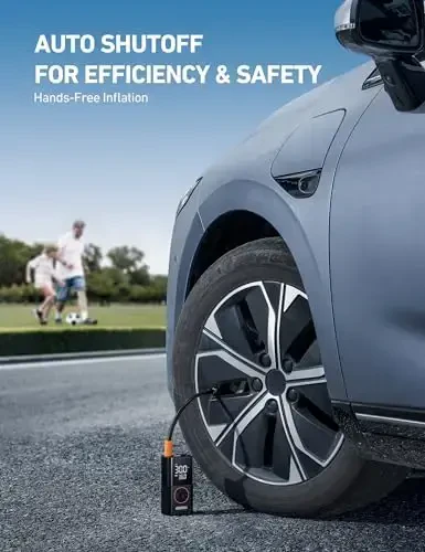 AstroAI L7 Tire Inflator Portable Air Compressor Cordless Bike Pump with Digital Dual Values Display, 150 PSI Car Tires Pump with LED Lights Air Pump for Cars, Motorcycles, Bikes, Balls - 5