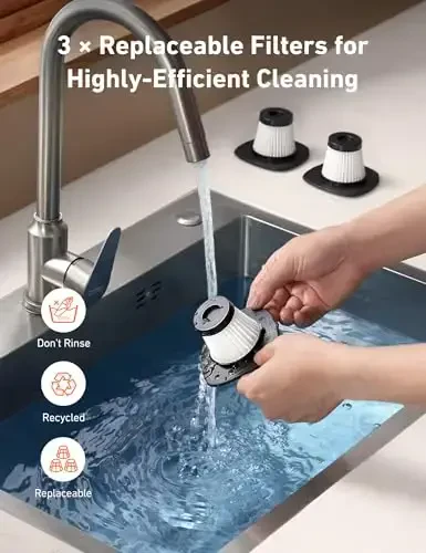 AstroAI портативный автомобильный пылесос беспроводной с аксессуарами, портативный пылесос с питанием 12 В постоянного тока, светодиодная подсветка, щетка, удлиненная всасывающая трубка, шланг, мини-портативный для автомобиля, дома, офиса и шерсти домашних животных, красный - 7