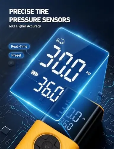 AstroAI Shinalar uchun Nasos L7S Portativ Havo Kompressori Simsiz Velosiped Nasosi Raqamli Ikkita Qiymat Displeyli, 150 PSI Avtomobil Shinalari Nasosi LED Yorug'likli Avtomobillar, Motosikllar, Velosipedlar, To'plar uchun Havo Nasosi - 5