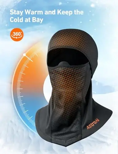 AstroAI Ski Mask Windproof Balaclava for Cold Weather, Winter Face Mask Breathable Stretchable for Skiing, Snowboarding, Black - 5