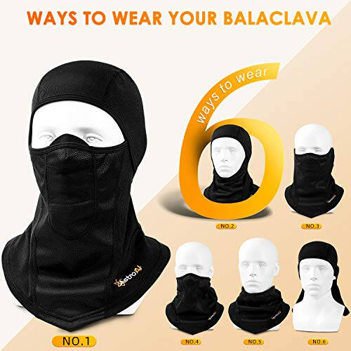 AstroAI Ski Mask Windproof Balaclava for Cold Weather, Winter Face Mask Breathable Stretchable for Skiing, Snowboarding, Black - 10