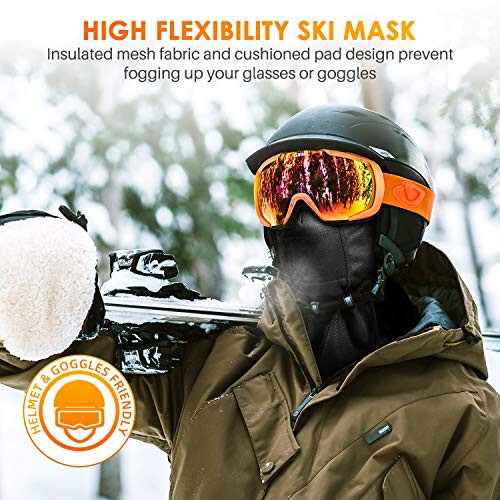 AstroAI Ski Mask Windproof Balaclava for Cold Weather, Winter Face Mask Breathable Stretchable for Skiing, Snowboarding, Black - 11