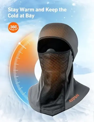 AstroAI Ski Mask Windproof Balaclava for Cold Weather, Winter Face Mask Breathable Stretchable for Skiing, Snowboarding, Gray - 4
