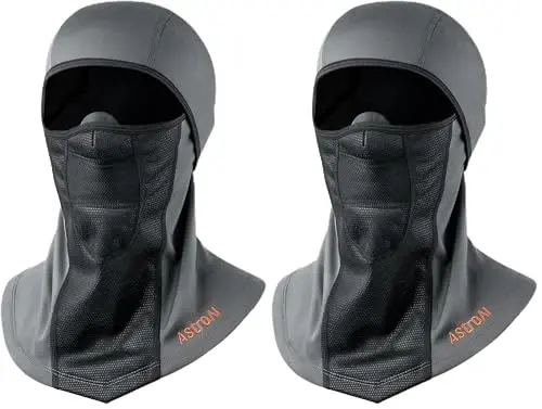 AstroAI Ski Mask Windproof Balaclava for Cold Weather, Winter Face Mask Breathable Stretchable for Skiing, Snowboarding, Gray (Pack of 2) - ASTROAI