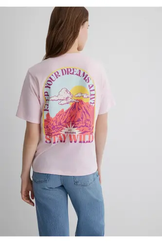 Astrology Printed Pink T-Shirt Regular Fit / Norma - MAVI (1)
