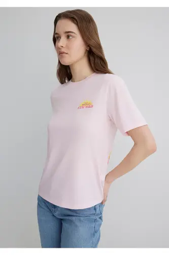 Astroloji naqshli pushti futbolka Regular Fit / Norma - 1