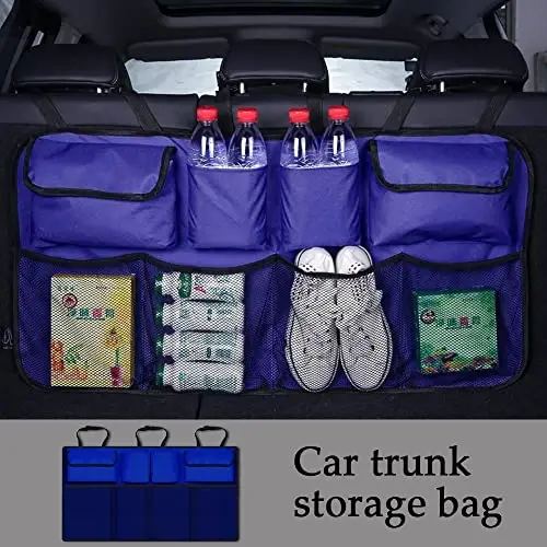 ASUBHA Car Trunk Organizer and Storage, Large Capacity Backseat Trunk Organizer Car Accessories, Collapsible Car Storage Bag with 8 Pocekt, Backseat Car Organizer for SUV/MPV/Truck - 7