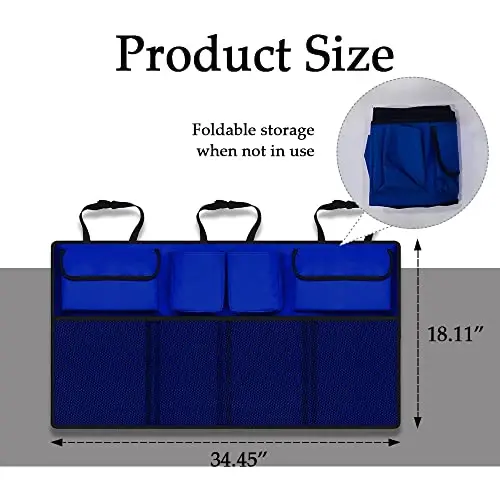 ASUBHA Car Trunk Organizer and Storage, Large Capacity Backseat Trunk Organizer Car Accessories, Collapsible Car Storage Bag with 8 Pocekt, Backseat Car Organizer for SUV/MPV/Truck - MODAZONE (1)