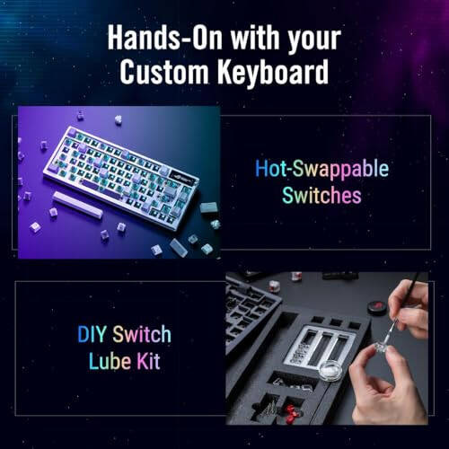 ASUS ROG Azoth 75 Wireless DIY Custom Gaming Keyboard, OLED display, Gasket-Mount, Three-Layer Dampening, Hot-Swappable Pre-lubed ROG NX Brown Switches & Keyboard Stabilizers, PBT Keycaps, RGB - White - 7