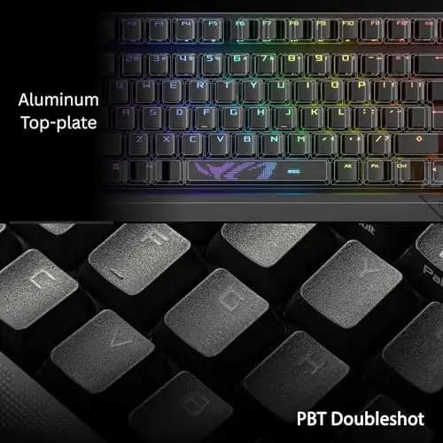 ASUS ROG Strix Scope II 96 Wireless Mechanical Gaming Keyboard – 96% Full-Size, Tri-Mode Connectivity, Hot Swappable Pre-lubed ROG NX Storm Clicky Switches, PBT Keycaps, RGB, PC/Mac Support - Black - 5