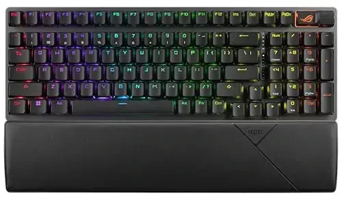 ASUS ROG Strix Scope II 96 Wireless Mechanical Gaming Keyboard – 96% Full-Size, Tri-Mode Connectivity, Hot Swappable Pre-lubed ROG NX Storm Clicky Switches, PBT Keycaps, RGB, PC/Mac Support - Black - 1