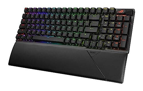 ASUS ROG Strix Scope II 96 Kablosuz Oyun Klavyesi, Üç Modlu Bağlantı, Ses Azaltıcı Köpük ve Anahtar Ses Azaltıcı Pedler, Sıcak Takılı Önceden Yağlanmış ROG NX Kar Anahtarları, PBT Tuş Kapakları, RGB-Siyah - 2