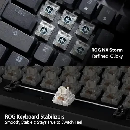 ASUS ROG Strix Scope II 96 Wireless Mechanical Gaming Keyboard – 96% Full-Size, Tri-Mode Connectivity, Hot Swappable Pre-lubed ROG NX Storm Clicky Switches, PBT Keycaps, RGB, PC/Mac Support - Black - 7