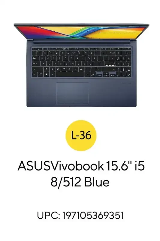 ASUS Vivobook 15.6 inch Windows Laptop Intel Core i5-1235U 8GB RAM 512GB SSD Quiet Blue - 12