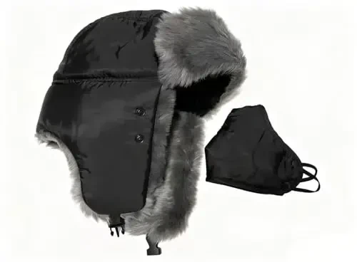 ASWER Trapper Warm Russian Trooper Hat Winter Skiing Cap Women Men Windproof - ASWER (1)