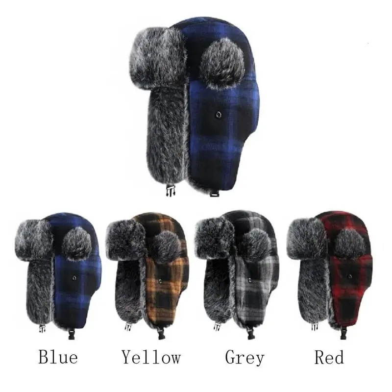 ASWER Trapper Warm Russian Trooper Hat Winter Skiing Cap Women Men Windproof - 3