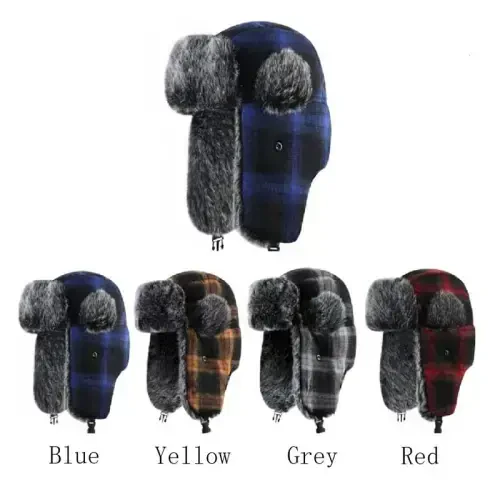 ASWER Trapper Warm Russian Trooper Hat Winter Skiing Cap Women Men Windproof - 3