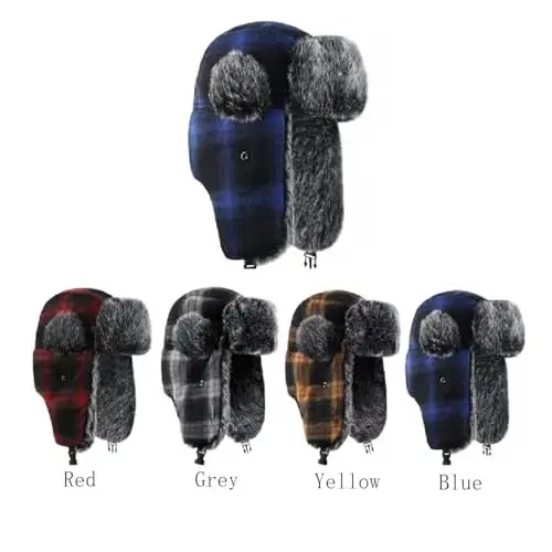 ASWER Trapper Warm Russian Trooper Hat Winter Skiing Cap Women Men Windproof - 2