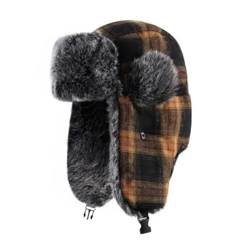 ASWER Trapper Warm Russian Trooper Hat Winter Skiing Cap Women Men Windproof 