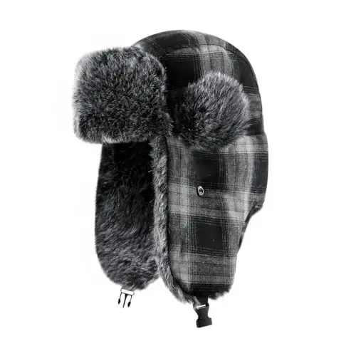 ASWER Trapper Warm Russian Trooper Hat Winter Skiing Cap Women Men Windproof - ASWER