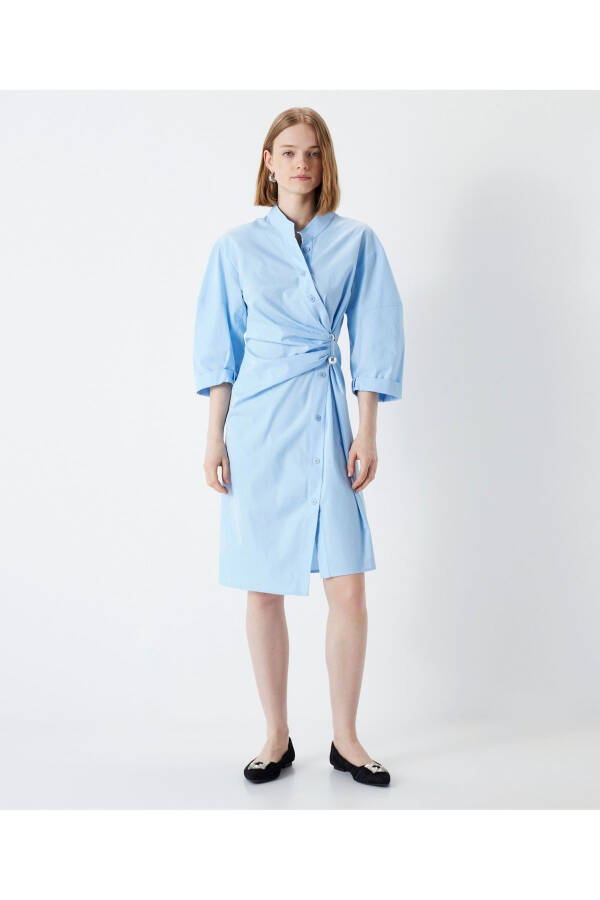 Asymmetric button-up shirt dress - 21