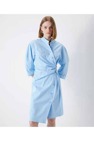 Asymmetric button-up shirt dress - 22