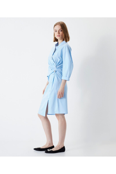 Asymmetric button-up shirt dress - 23