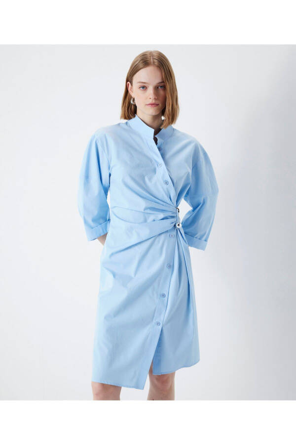 Asymmetric button-up shirt dress - 7