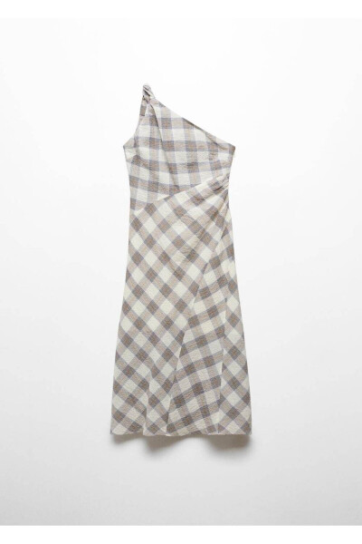 Asymmetric checked dress - 3