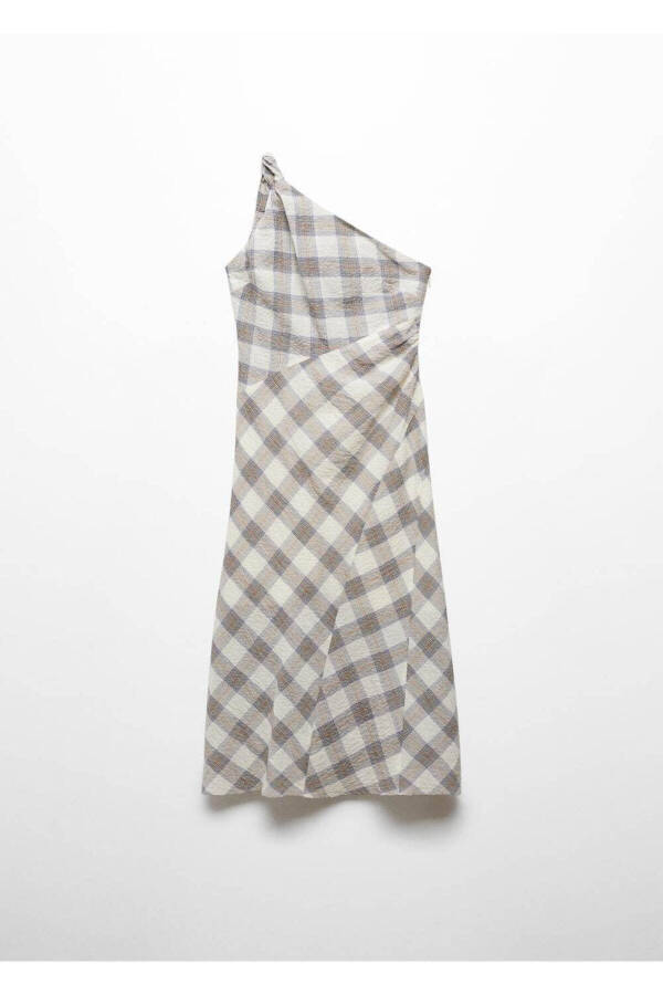 Asymmetric checked dress - 3