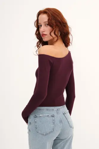 Asymmetric Collar Long Sleeve Blouse B1668-t11 - 4