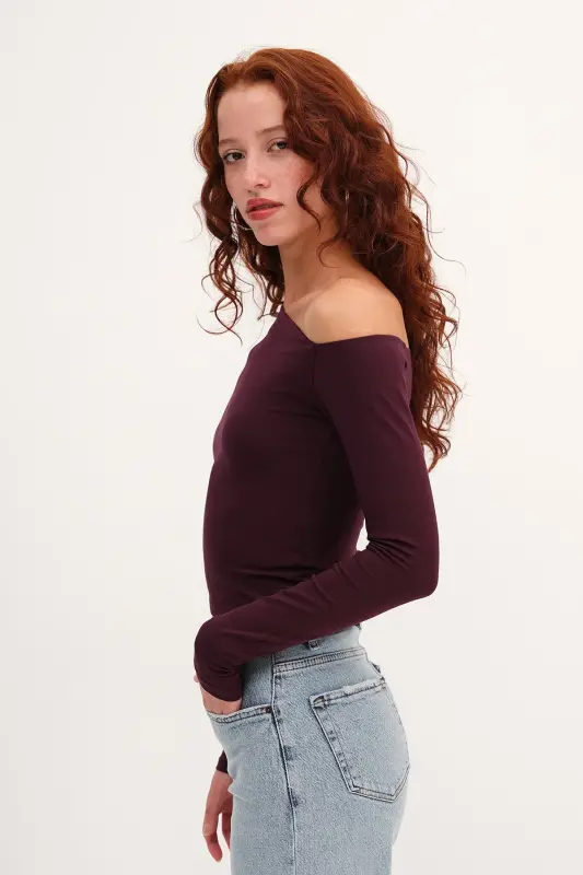 Asymmetric Collar Long Sleeve Blouse B1668-t11 - 5