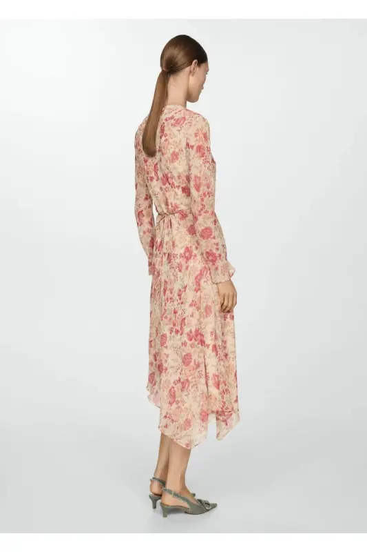 Asymmetric Floral Dress - 5