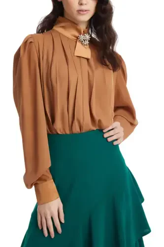 Asymmetric Layered Midi A-Line Bohemian Teal Skirt 39031 - 4