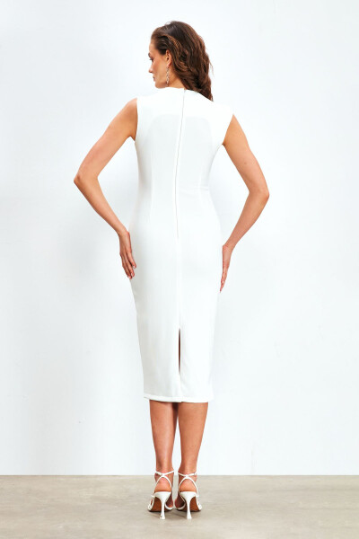 Asymmetric Midi Dress - ECRU - 6