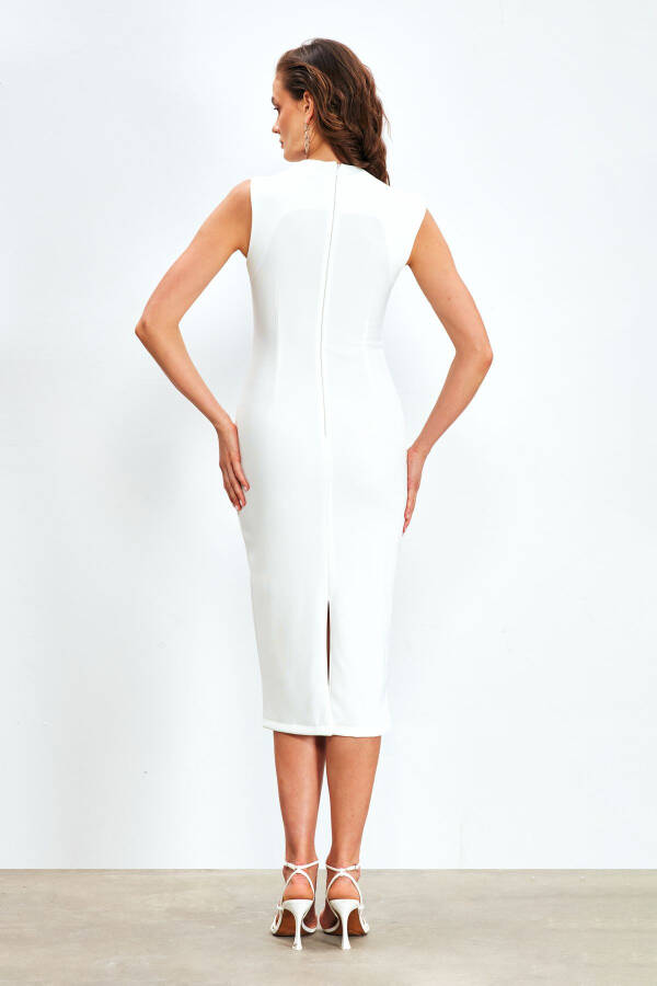 Asymmetric Midi Dress - ECRU - 6