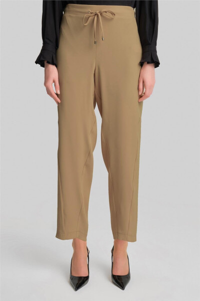 Asymmetrical cuffed pants, 24Y2609, Biscuit color. - 8